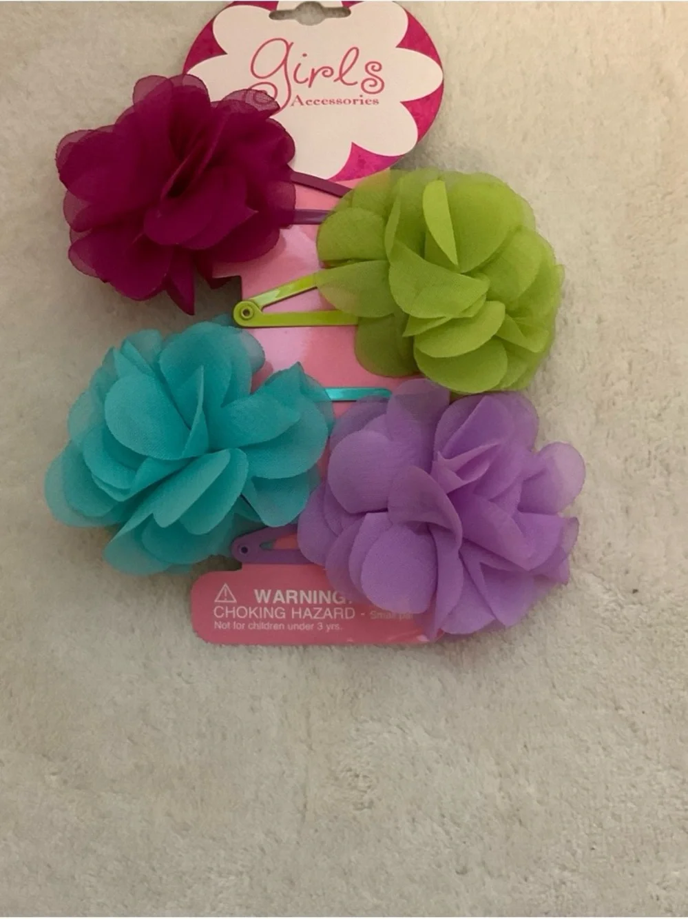 Floral Hair Clip Set - Pink, Lime, Teal, Lavender